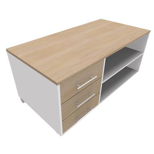 Carrello mobile PRIM 3 c. Rovere/Bianco,