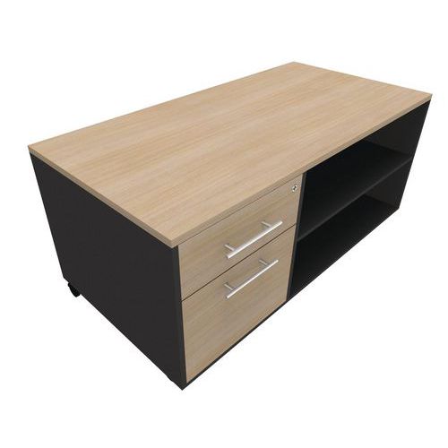 Carrello mobile PRIM 2 c. Rovere/Carbonio,