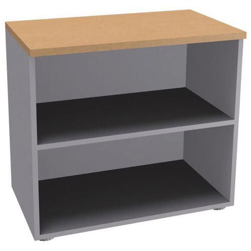 Libreria bassa Galaxy alluminio faggio,