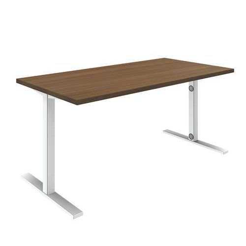 SCRIVANIA DRITTA FISSA IDEA L 160 CM NOCE,