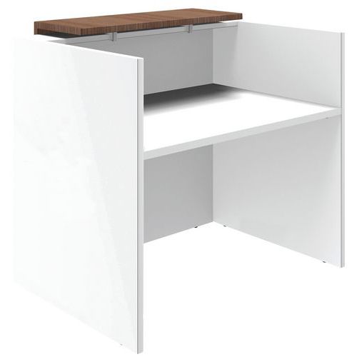 BANCONE DIRITTO L 126 CM NOCE/BIANCO,