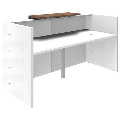 BANCONE DIRITTO L 206 CM NOCE/BIANCO,