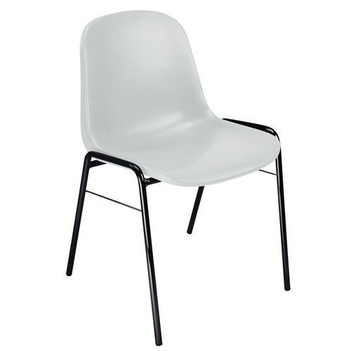 Sedia a guscio gamba nera Grigio chiaro,