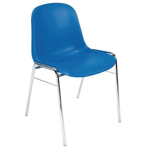 Sedia a guscio gamba crom. Blu,