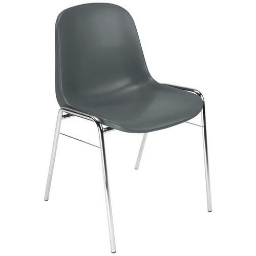 Sedia a guscio gamba crom. Antracite,