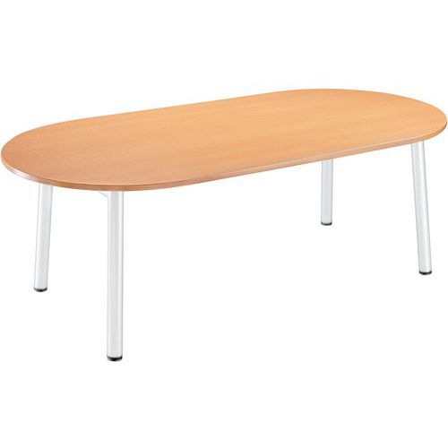 Tavolo da riunione Congrès oblungo 210 cm faggio/bianco,