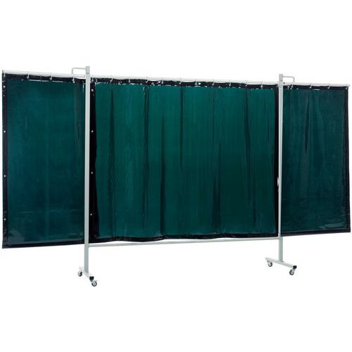 Schermo mobile piegh. H1,6m verde 6 2,15 m +2x0,80 m,