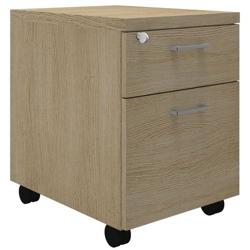 Cassettiera mobile Idea 2 cassetti rovere,