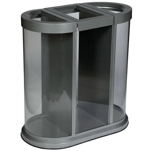 STAZIONE RICICLAGGIO METALLO IN ACRILICO 3 SCOMPARTI,