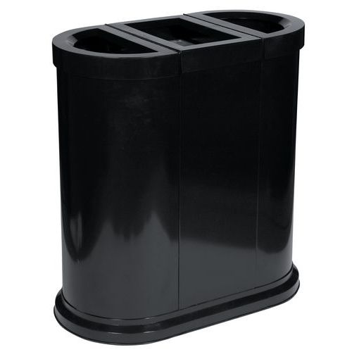 STAZIONE RICICLAGGIO METALLO NERO 3 SCOMPARTI,