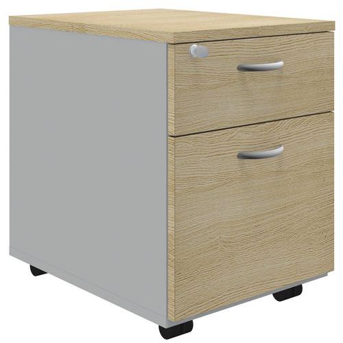 Cassettiera mobile Pracitka 2 cassetti rovere,