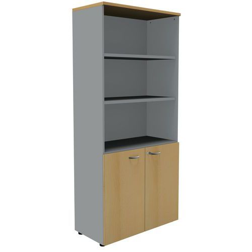 Libreria 2 ante basse altezza 200 cm faggio,