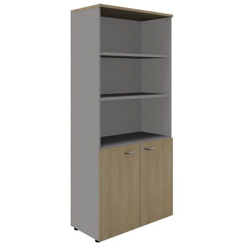 Armadio alto ante a vetri altezza 200 cm rovere chiaro,