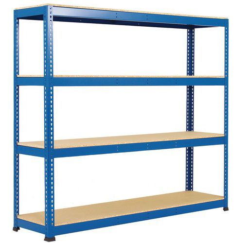 Scaffalatura Rapid 1 1980x2440x455-4 ripiani-Truciolato-Blu,