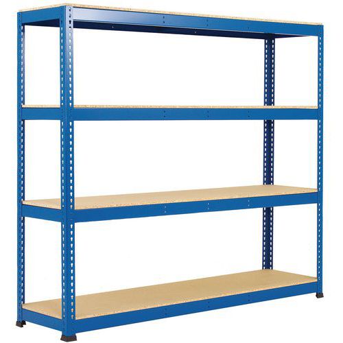 Scaffalatura Rapid 1 1980x2440x610-4 ripiani-Truciolato-Blu,