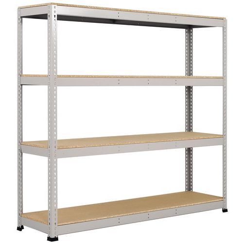 Scaffalatura Rapid 1 1980x2440x455-4 ripiani-Truciol-RAL7001,