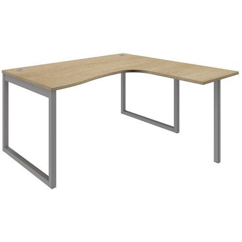 Scrivania compatta Maxim piede Ring destra - rovere 160 x 140 cm,