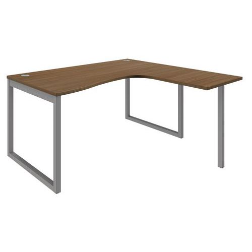 Scrivania compatta Maxim piede Ring destra - noce 160 x 140 cm,