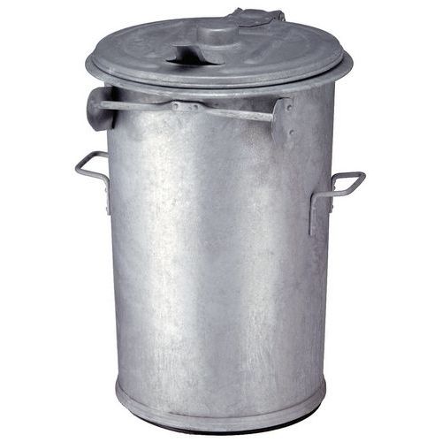 Pattumiera a pavimento in acciaio galvanizzato 110 L,