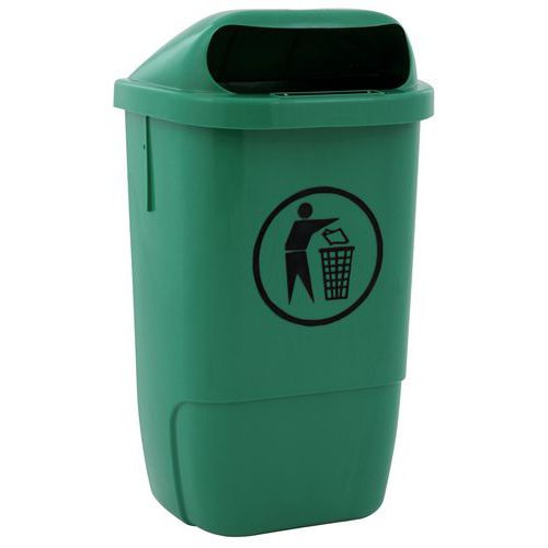 Pattumiera da esterno in plastica altezza 74 cm verde,
