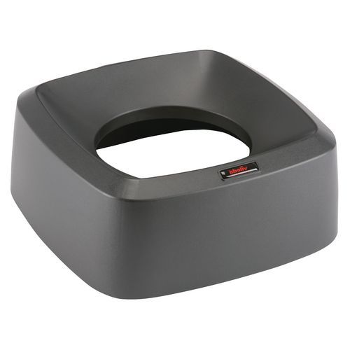 Coperchio a imbuto quadrato nero per pattumiera Iris,