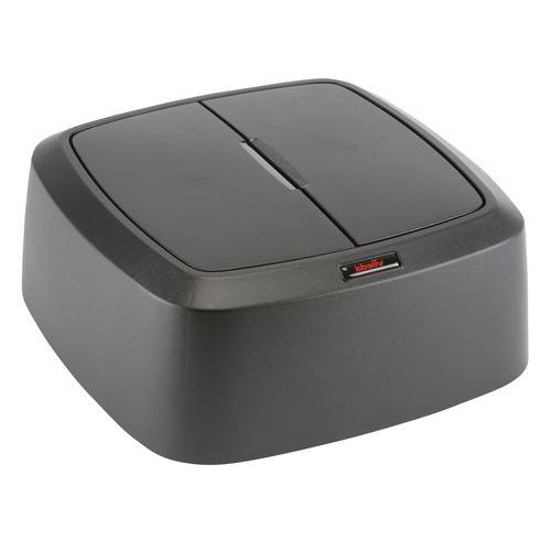 Coperchio con sportelli quadrato nero per pattumiera Iris,