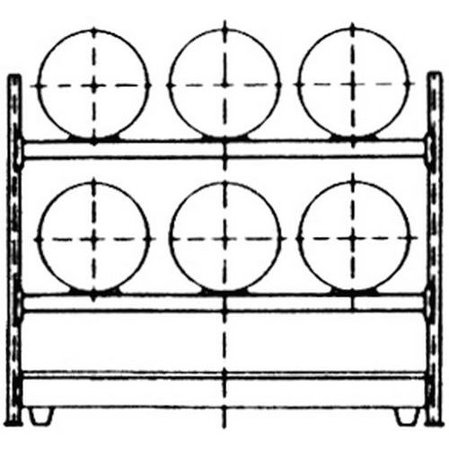 Scaff per 6 fusti 200L orizzon 2200X830X2000,