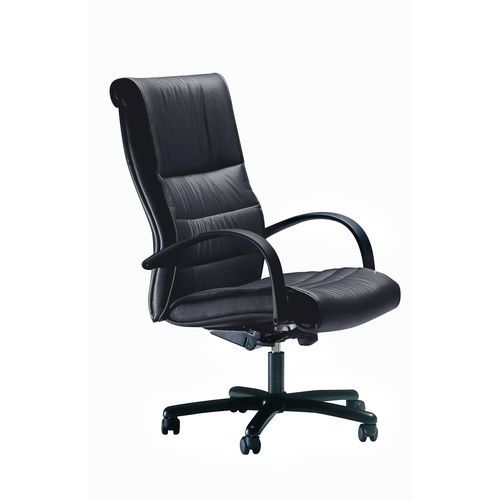 Poltrona direzionale Gemini Schienale alto Pelle nera,