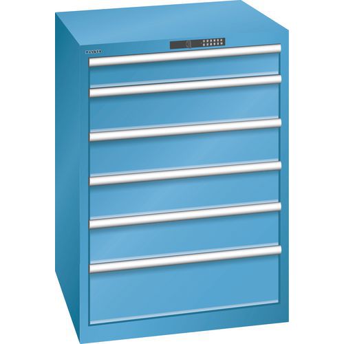 Armadio con 6 cassetti carico 200 kg LxP: 717 x 725 mm Con c,