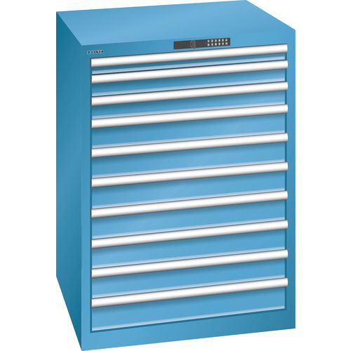Armadio con 10 cassetti carico 75 kg LxP: 717 x 725 mm Con c,