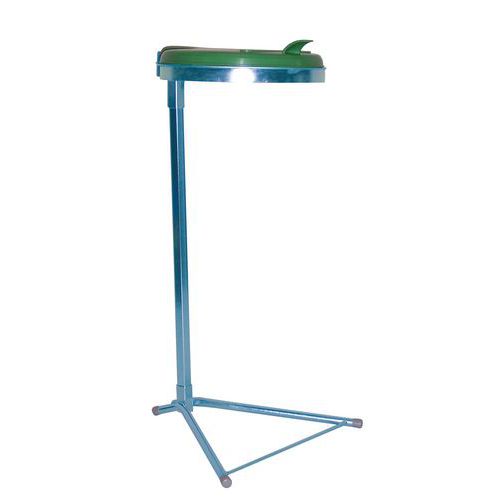 Supporto galvanizzato per sacco da 120 l coperchio verde pla,