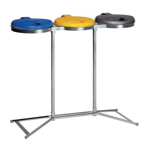Supporto per sacco a 3 scomparti 3x120 l,