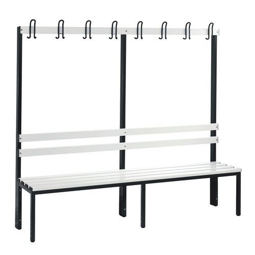 Panca con appendiabiti in PVC un lato con schienale L1960,