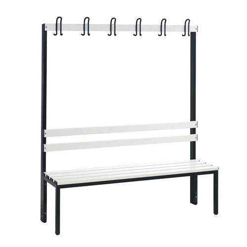 Panca con appendiabiti in PVC un lato con schienale L1500,