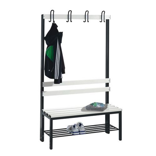 Appendiabiti con panca porta scarpe, guardaroba con panca contenitore, 5 ganci e scomparti, camera da letto, soggiorno, 100X40X160CM (grigio) | Leroy Merlin