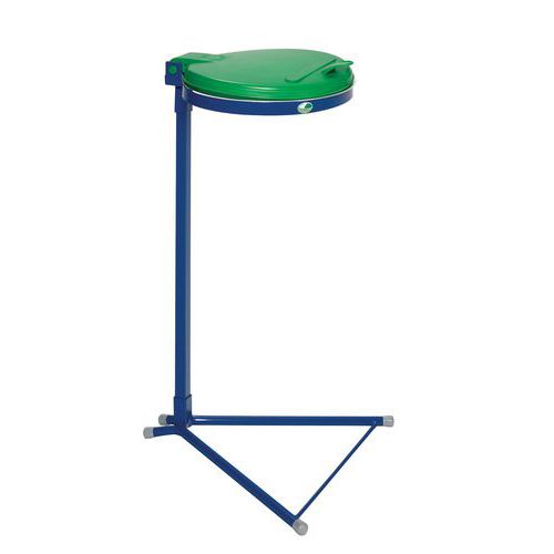 Supporto per sacco 120 l blu coperchio verde plastica,