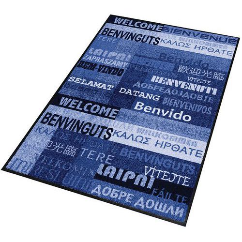 Tappeto da ingresso decorativo NewWelcome blu 900x1200x6mm,