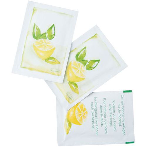 Salviette umidificate in carta bianca lunghe 71 mm,