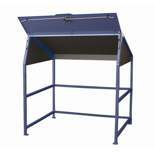 Riparo per contenitori;3 pareti;colo:blu Colore:Blu,