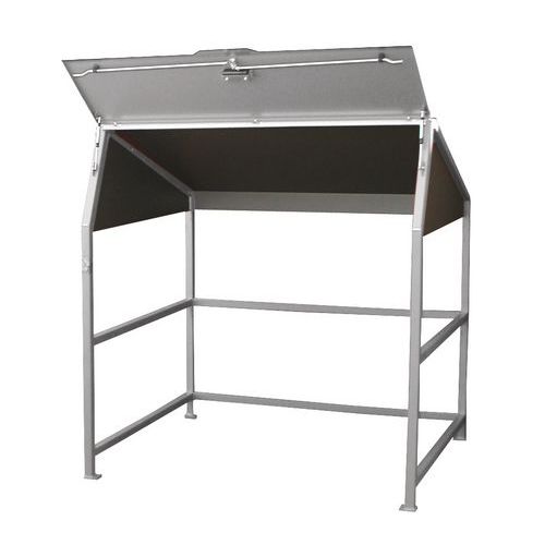 Riparo per contenitori;aperto;colo:grigio mat.:Metallo,