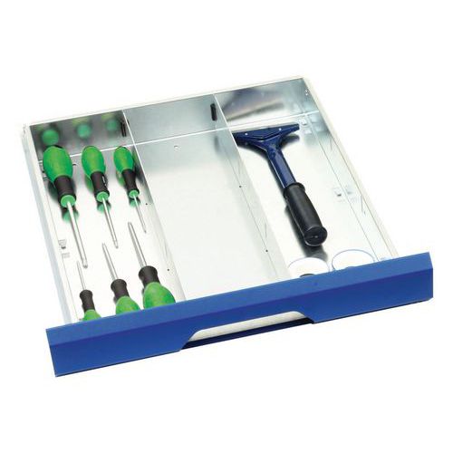 Separatore cassetto Bott-Verso 3 scomparti in acciaio,