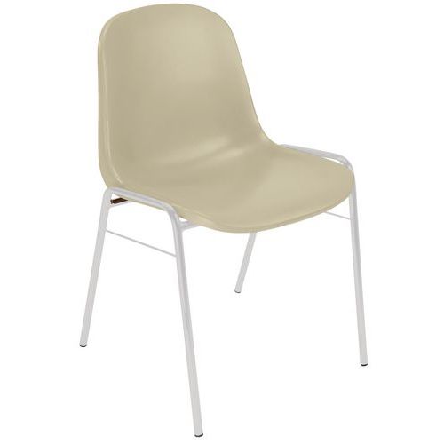 Sedia a guscio gamba all. Beige chiaro,
