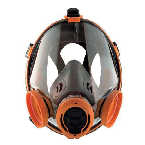 Maschera C 702 Arancione con bardatura in gomma,