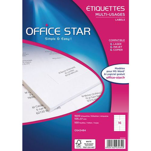1.600 ETICH. OFFICE STAR,
