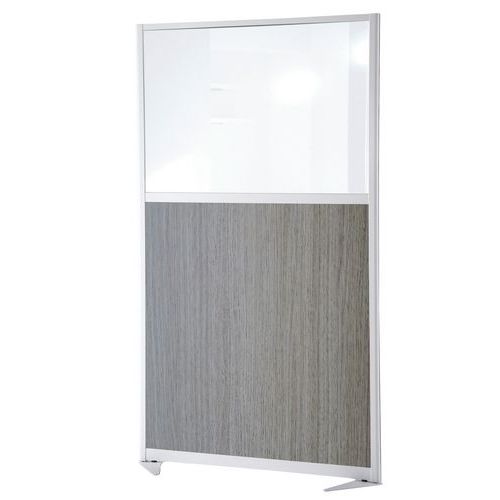PANNELLO SEMIVETRO MEL/QUERCIA PROFILO BIANCO H150xL80 CM,