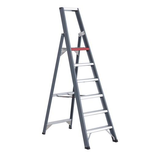 scaletta falco semplice accesso 6 gradini nero alluminio,