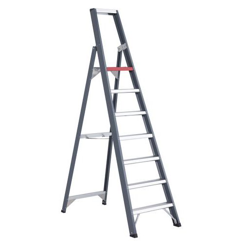 scaletta falco semplice accesso 7 gradini nero alluminio,