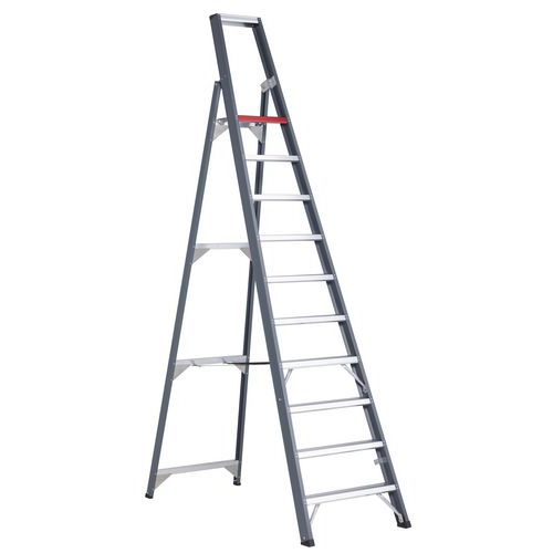 scaletta falco semplice accesso 10 gradini nero alluminio,