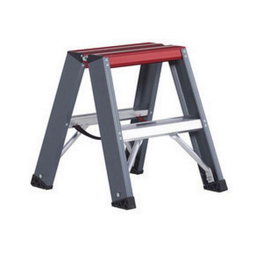 scaletta falco doppio accesso 2 gradini nero alluminio,