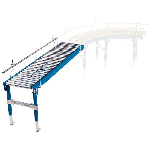 Trasportatore a rulli in acciaio 1000 x 876 mm - Passo 150 mm,